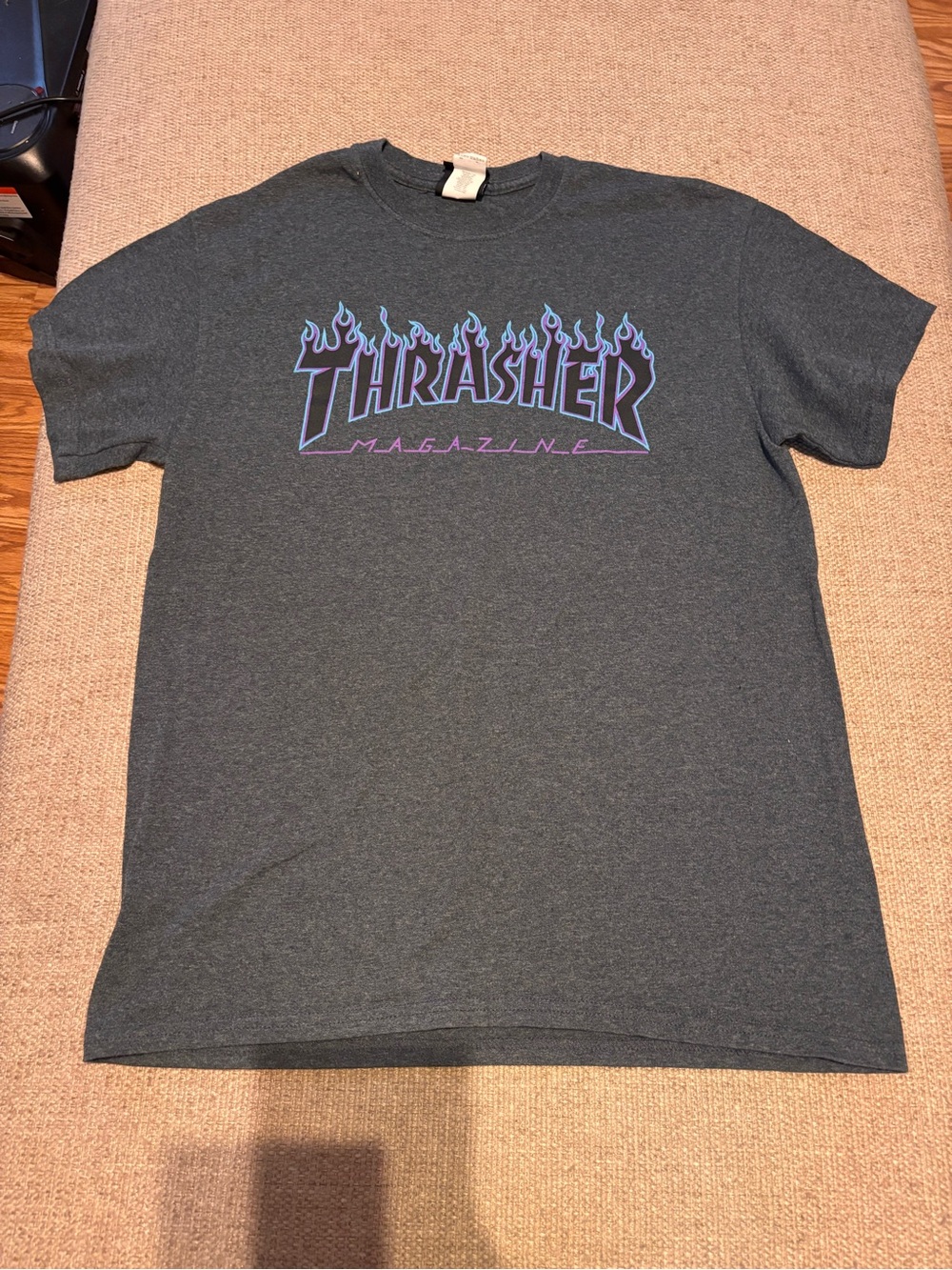 Thrasher Magazine Dark Heathered Grey with Front Chest Logo